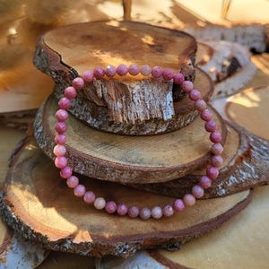 Rhodonite bracelet 4 mm faceted gemstone bracelet