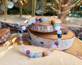 Amethyst Amazonite Aquamarine Aventurine Rock Crystal Jasper Rose Quartz Citrine Bracelet 6 mm Pearl Gemstone Bracelet