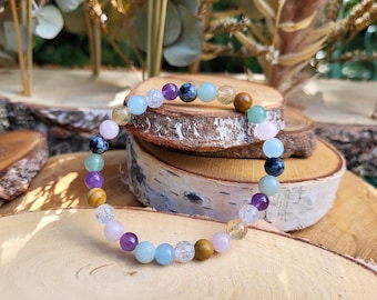 Amethyst Amazonite Aquamarine Aventurine Rock Crystal Jasper Rose Quartz Citrine Bracelet 6 mm Beaded Gemstone Bracelet