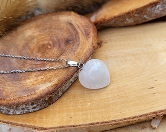 Gemstone rock crystal necklace silver rock crystal heart