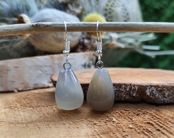 Agate earrings silver drops
