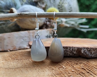 Agate Earrings Silver Drops