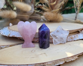 Bedroom Stones Set Amethyst Obelisk Tower Rose Quartz Angel Rock Crystal Star