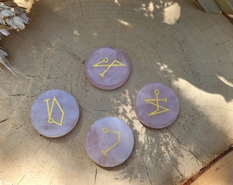 Archangel Symbols Stones Set Rose Quartz Gabriel Uriel Michael Raphael