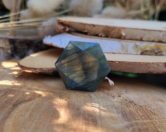 Labradorite Fairy Stone Hexagon Gemstone Hand Flatterer Crystal Yoga Chakra Reiki