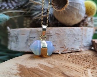 Moonstone necklace, gold gemstone necklace