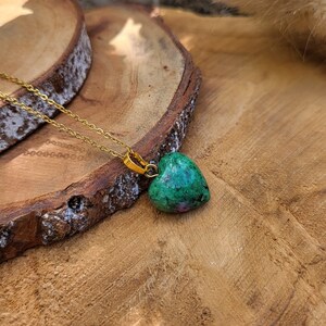 Ruby Zoisite Heart Necklace Gold Ruby Zoisite Gemstone Necklace