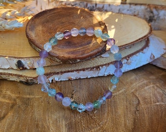 Fluorite bracelet 6 mm beads gemstone bracelet