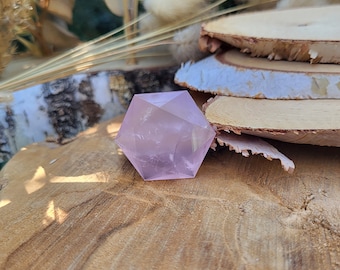 Rose Quartz Fairy Stone Hexagon Gemstone Hand Flatterer Crystal Yoga Chakra Reiki