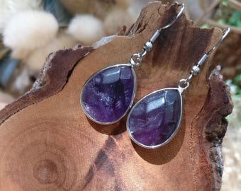 Amethyst drop earrings silver gemstone earrings earrings