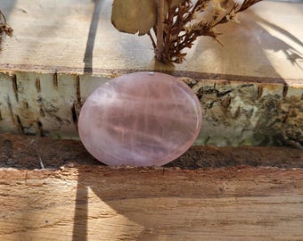 Rose quartz gemstone worry stone hand flatterer