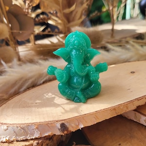 Ganesha Figure Light Green Lord Ganesha Statue Luck Wealth Prosperity