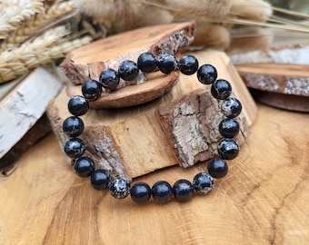 Jasper Black Imperial Jasper Bracelet 8 mm Pearl Gemstone Bracelet