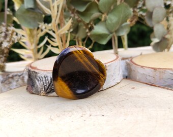 Tiger Eye Worry Stone Heart Gemstone Talisman