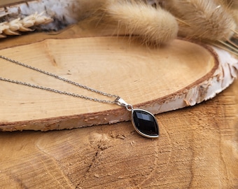 Tourmaline Necklace Black Tourmaline Silver Gemstone Necklace