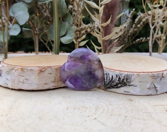 Amethyst Worry Stone Heart Gemstone Talisman