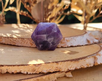 Amethyst Fairy Stone Hexagon Gemstone Talisman Crystal Yoga Chakra Reiki