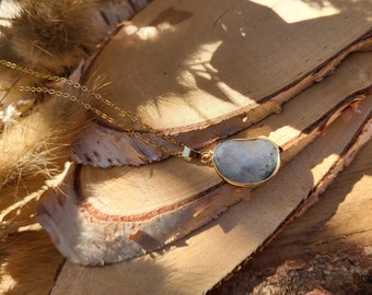 Labradorite Necklace Gemstone Necklace Gold