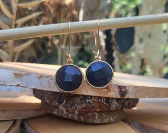 Goldstone blue earrings glitter goldstone earrings