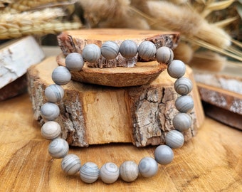 Jasper bracelet 8 mm jasper gray