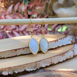 Earrings moonstone earrings gold gemstone earrings