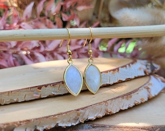 Earrings moonstone earrings gold gemstone earrings