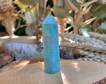 Amazonite Tower Obelisk Gemstone Hand Flatterer Point Yoga Chakra Reiki