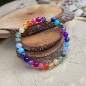 Chakra Bracelet Aquamarine Jade Agate Sodalite Amethyst Aventurine Jasper 6 mm 7 Chakras Mala Meditation