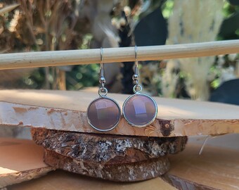 Agate earrings silver round gemstone earrings gemstones