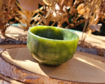 Jade bowl crystal bowl green jade mini bowl gemstone carving palm stone