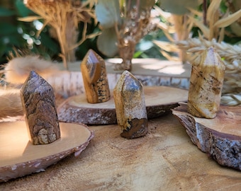 Gemstone Tower Obelisk Landscape Jasper Reiki Chakra Healing Stone Yoga Point Jasper