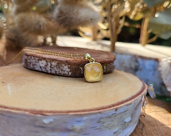 Gemstone Citrine Necklace Gold Citrine Gold Necklace