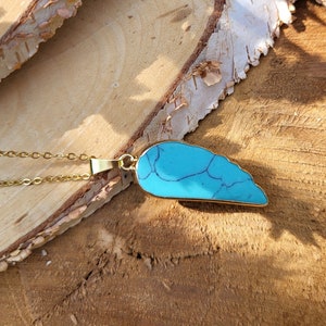 Turquoise Wing Necklace Gemstone Gold