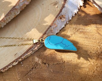 Turquoise Wing Necklace Gemstone Gold