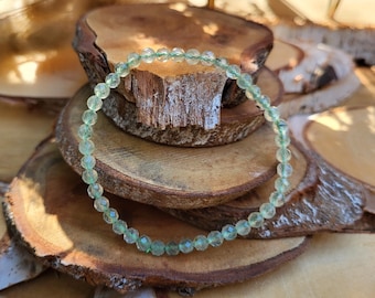 Prehnite bracelet 4 mm faceted gemstone bracelet