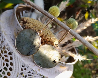 Earrings Labradorite Earrings Gold Gemstone Earrings