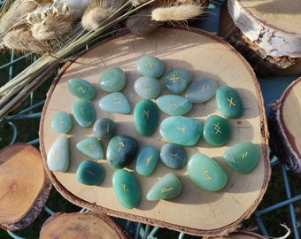 Rune Stones Set Aventurine Gold Rune Stones Oracle