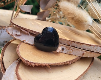 Tourmaline heart gemstone palm stone