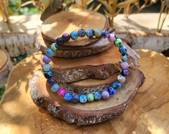 Agate bracelet 6 mm beads colorful