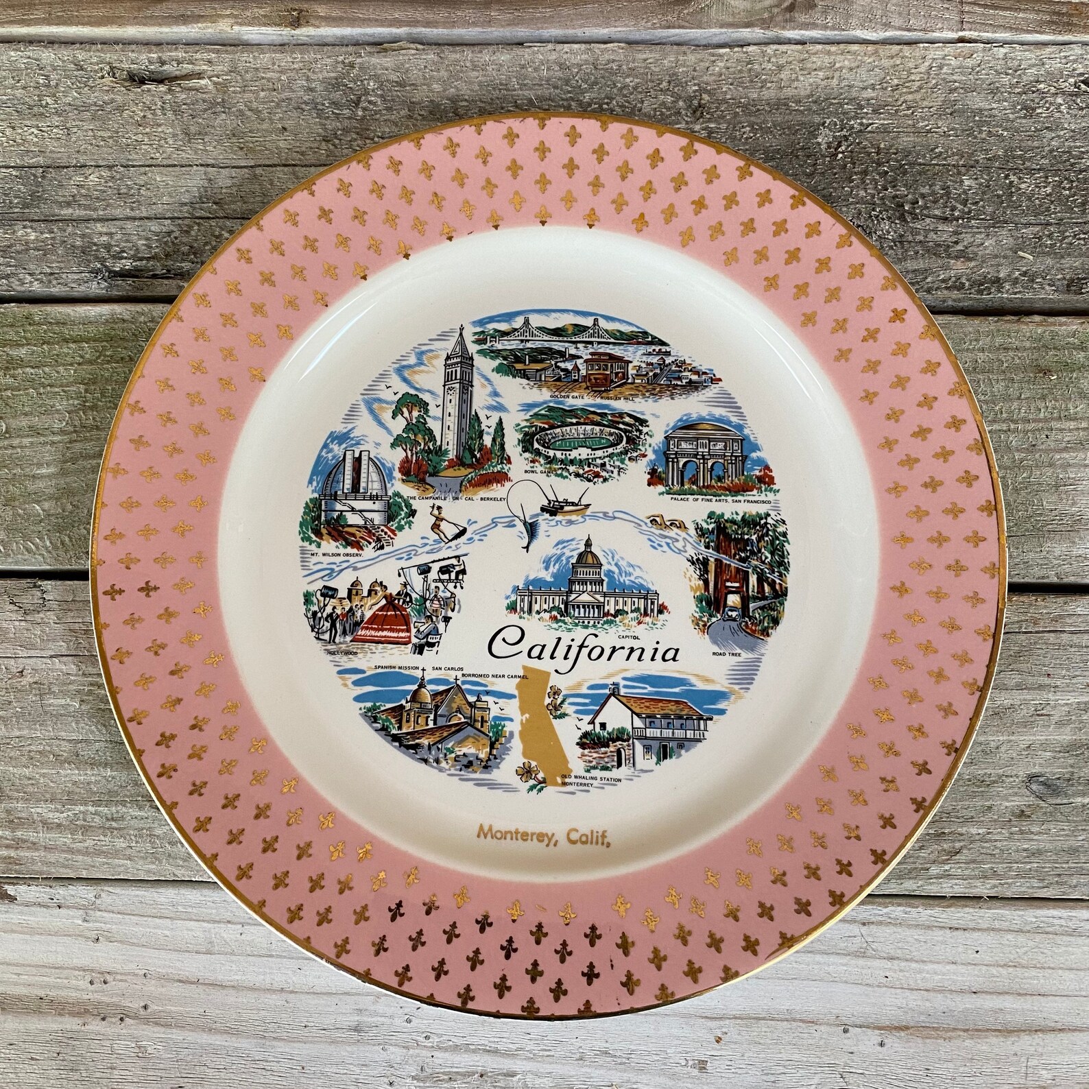 Vintage California Souvenir Plate Etsy