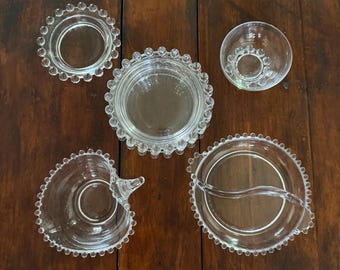 Instant Collection of Miscellaneous Clear Glass Candlewick Pieces