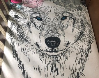 wolf crib sheet