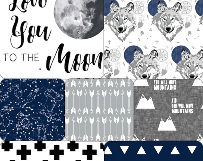 Wolf Crib Bedding Set Woodland Boy Bedding Set Tribal Wolf Etsy