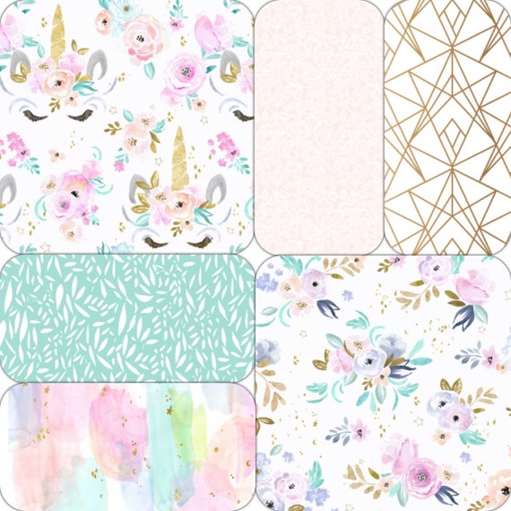 pastel rainbow crib bedding
