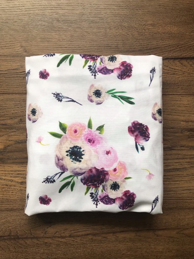 Purple Floral Crib Sheet Floral Changing Pad Cover Floral Etsy