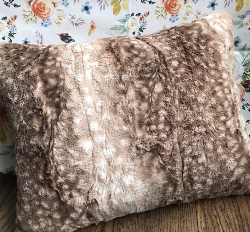 Fur Throw Pillow Faux Fawn Throw Pillow Decorative Pillow Etsy