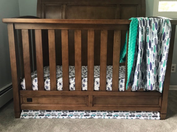 Tropical Surfer Crib Bedding Set Tropical Floral Toddler Etsy
