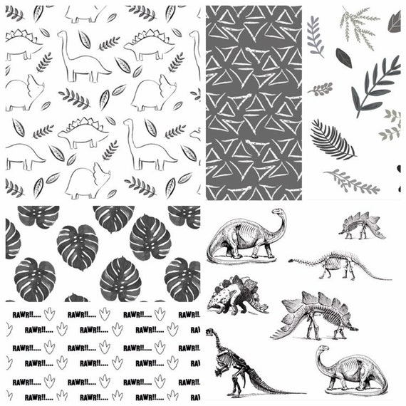 Dinosaur Nursery Bedding Set Dino Crib Gray Dinosaur Nursery Bedding Set Dino Crib, Black And White Dinosaur Baby Bedding