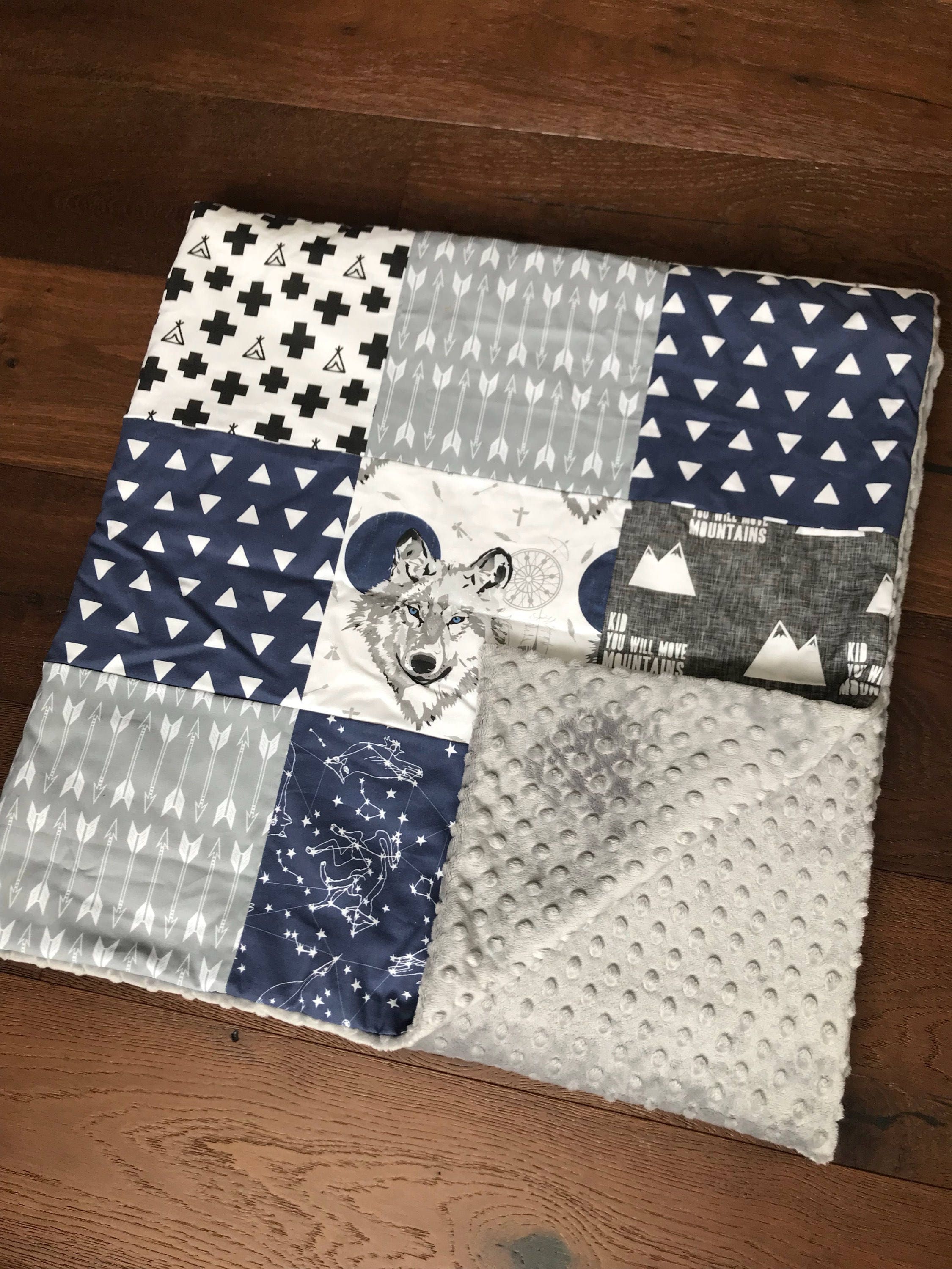 Woodland Wolf Crib Bedding Set Toddler Bedding Set Tribal Etsy