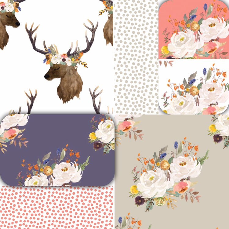 floral deer crib bedding